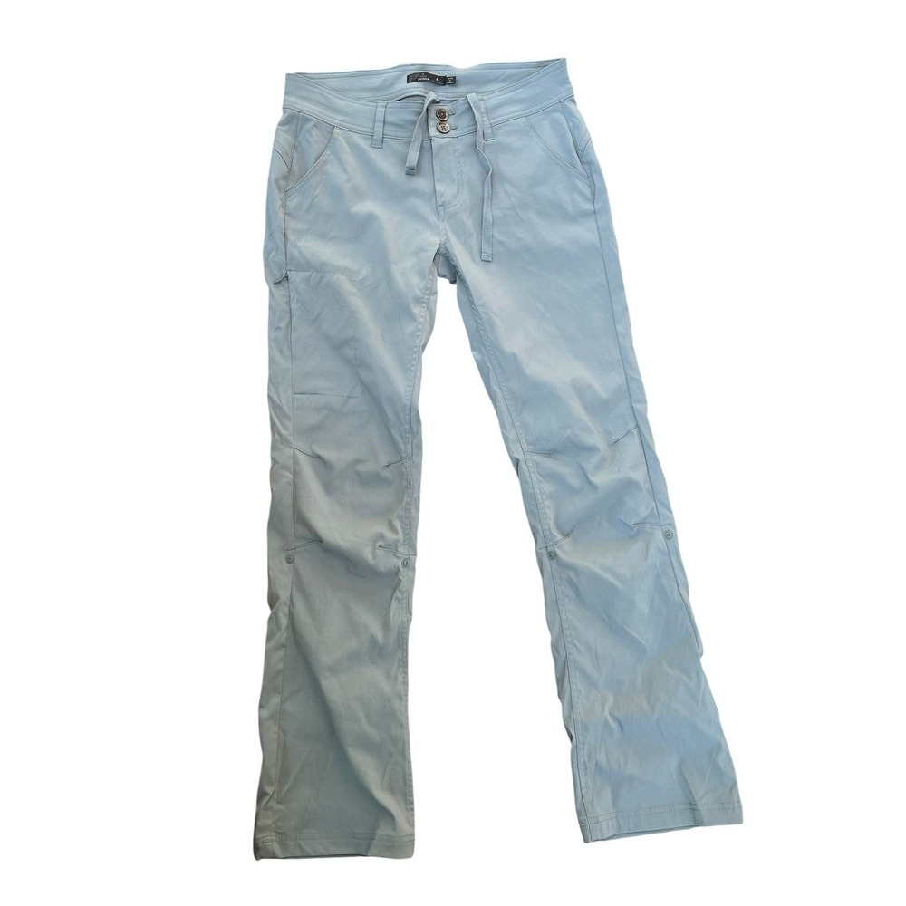 Prana Light Blue Straight Leg Drawstring Pants